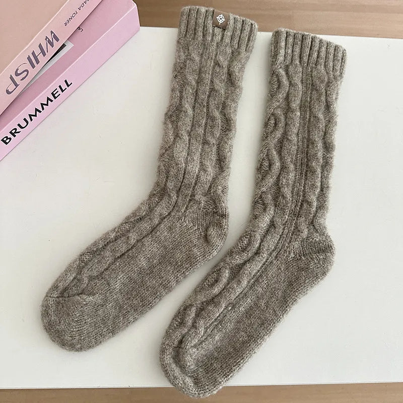 unisex casual solid color polyacrylonitrile fiber crew socks a pair