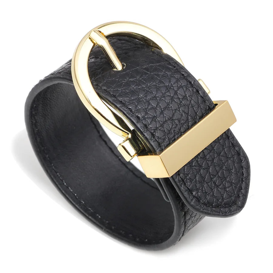 european and american cowhide wide leather ladies bracelet wholesale