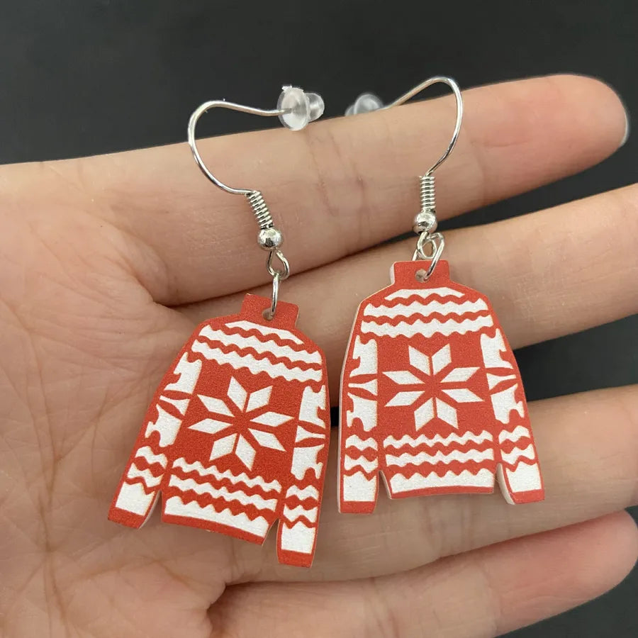Cartoon Christmas Tree Deer Cow Cat Rainbow Earrings Women's Acrylic Animal Zodiac Letter Number Text Design Jewelry Accessories