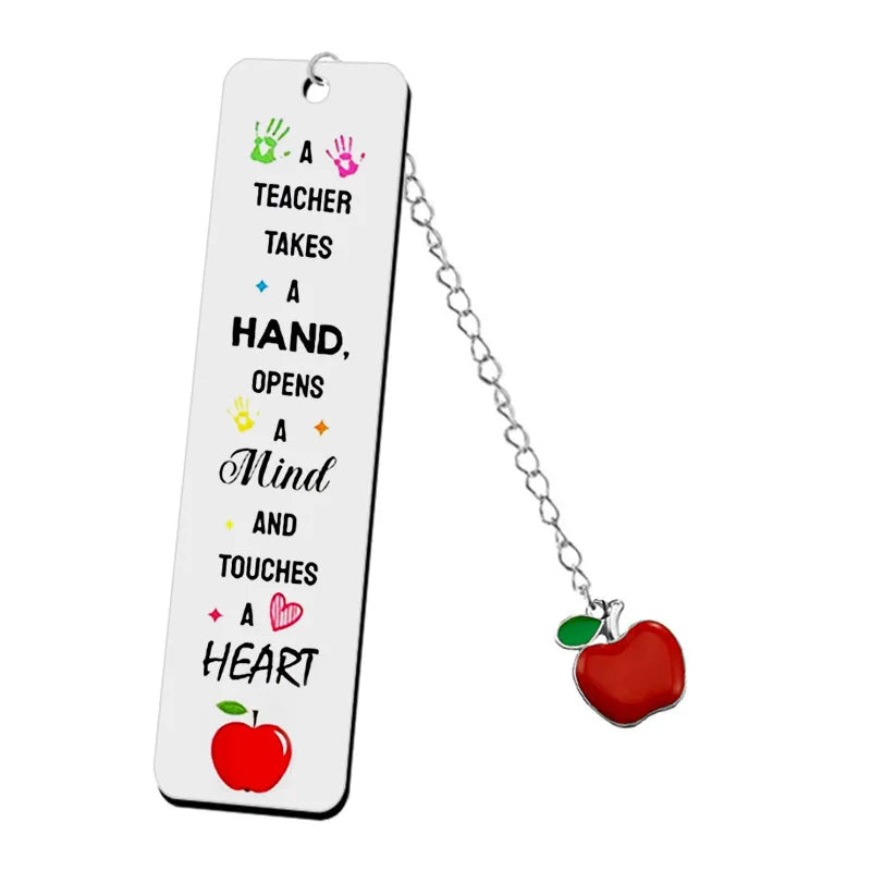 1 Piece Letter Apple School Teachers' Day 201 Stainless Steel Simple Style Bookmark