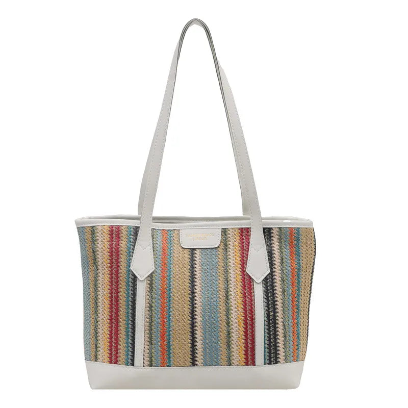 Straw Woven Large-Capacity Fashion Handbag  Summer New Woven Vegetable Basket This Year's Popular Western Style Tote Bag