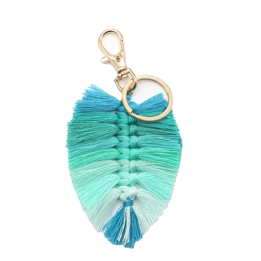 fashion leaves cotton unisex bag pendant keychain 1 piece