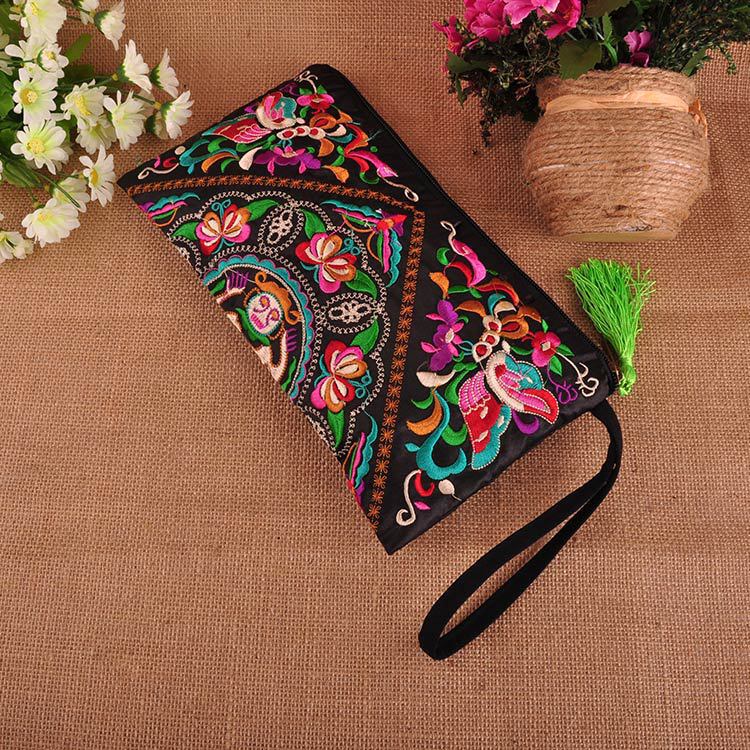 women's all seasons cotton ethnic style envelope bag clutch bag