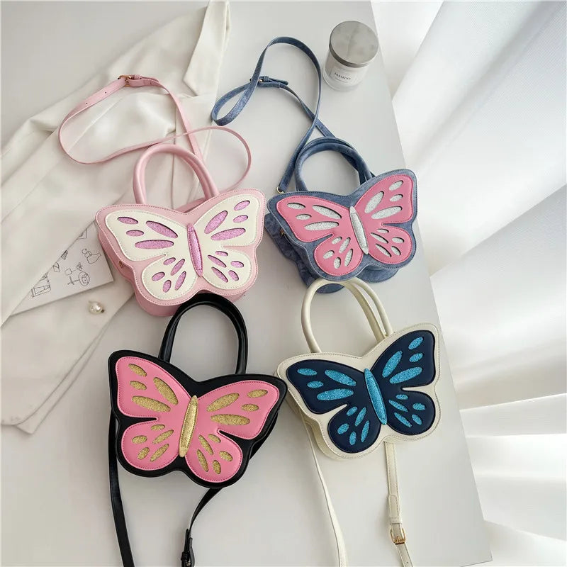 Women's PU Butterfly Cute Butterfly Shape Zipper Crossbody Bag