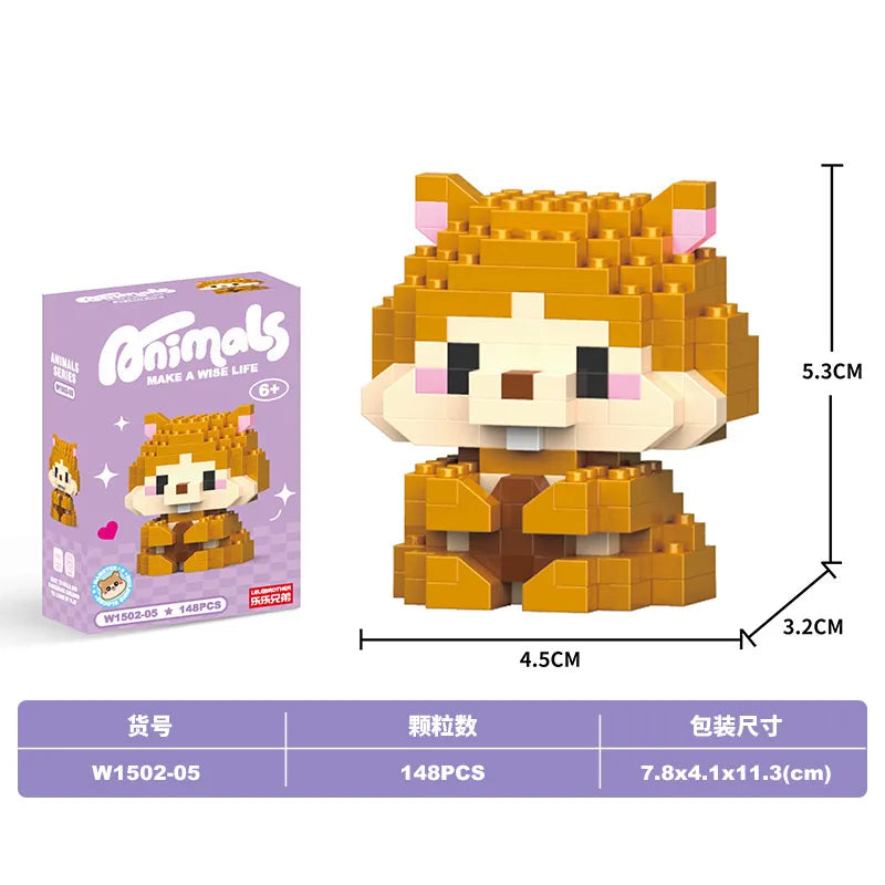 Children Unisex Animal Cartoon Plastic Building Toys