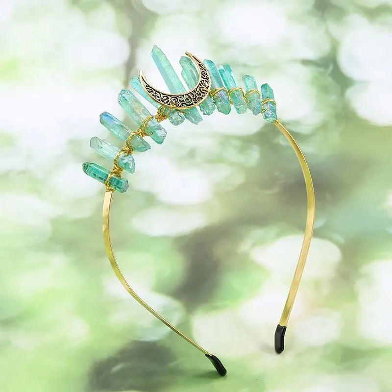 Handmade Pastoral Women's Solid Color Gem Hair Band