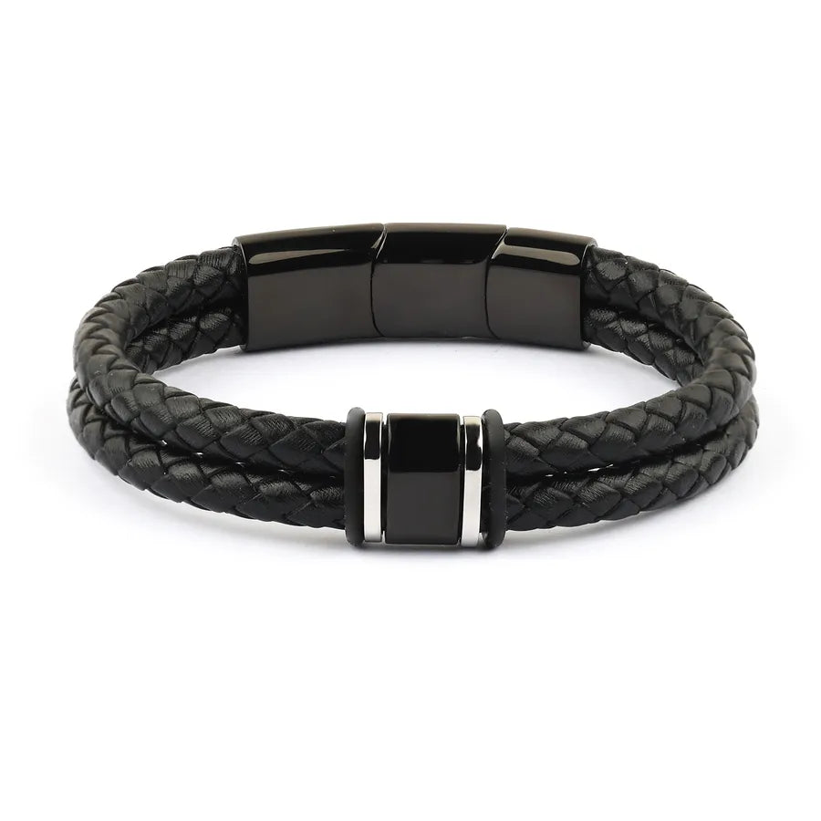 Casual Simple Style Letter Pu Leather Men's Bracelets