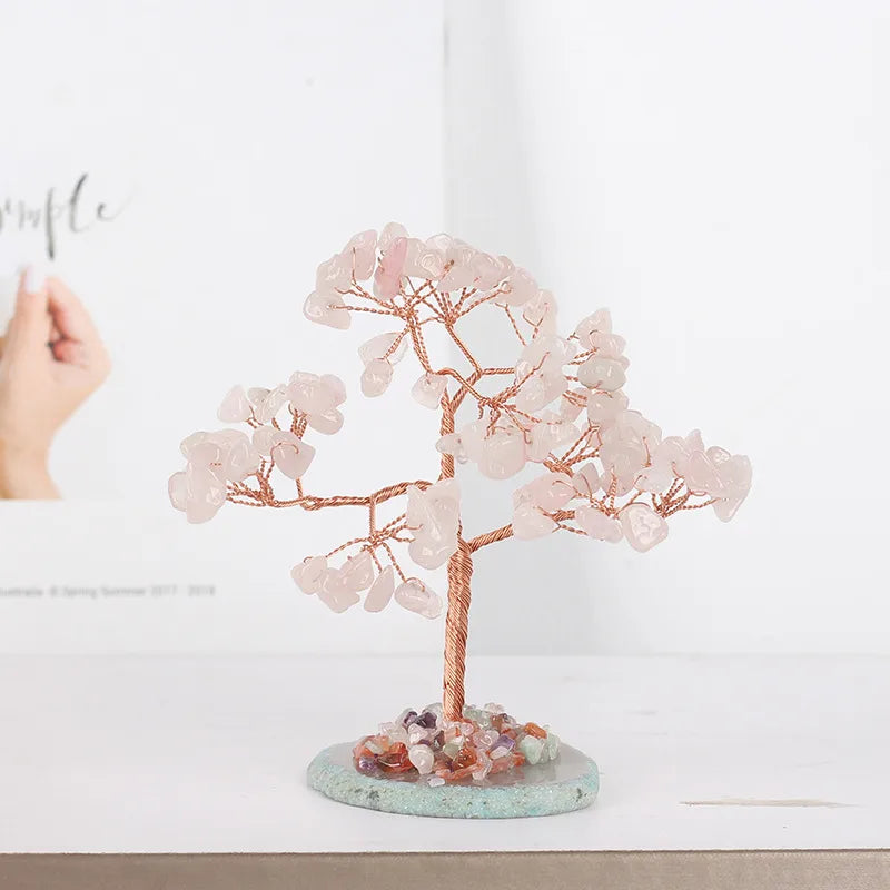 Simple Style Tree Crystal Agate copper wire Ornaments Artificial Decorations