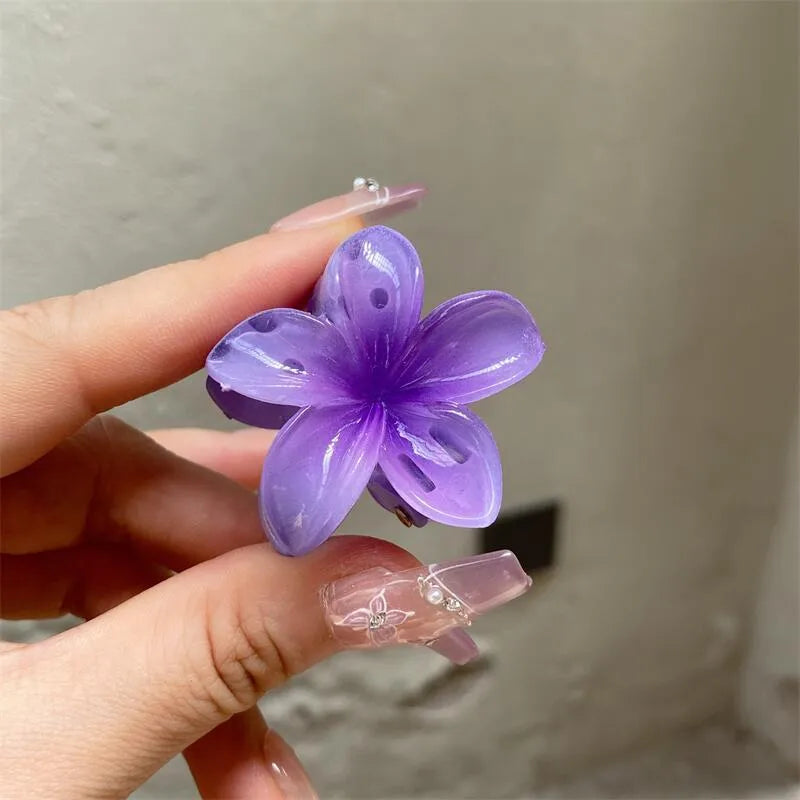 Plumeria Rubra Summer Sunflower Small Jaw Clip Female Cute Mori Style Broken Hair Bangs Side Hairpin Headdress Ins