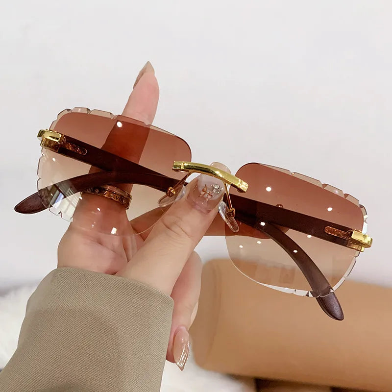 Basic Simple Style Solid Color Ac Square Frameless Women's Sunglasses