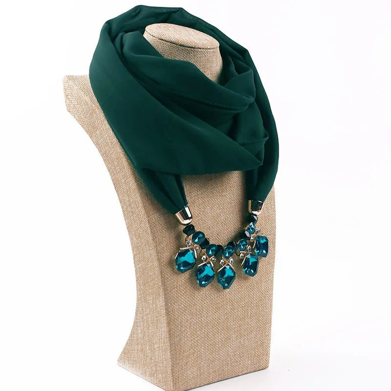 women's elegant solid color chiffon tassel scarf