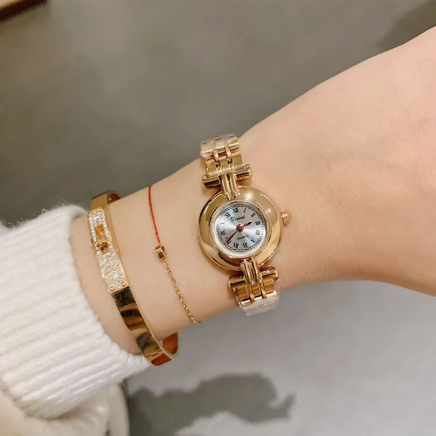 Classic Style Color Block Solid Color Butterfly Double Snap Quartz Watch Women's Watches