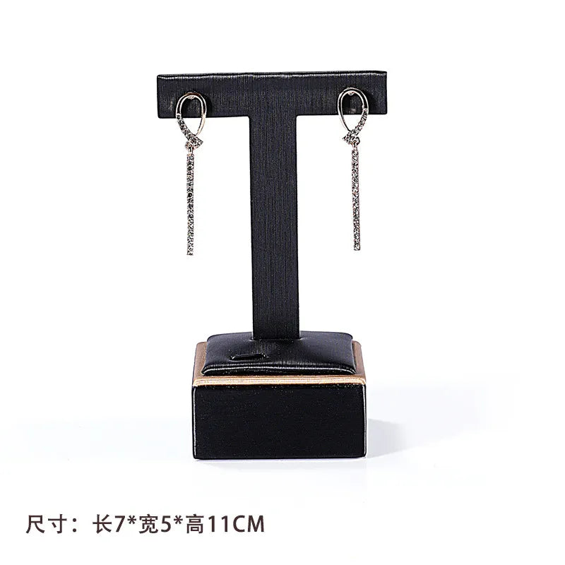 Jewelry Display Stand Ring Earring Bracelet Organizer Counter Decoration Rectangular Wooden Tray Luxury Feel Combination Craft