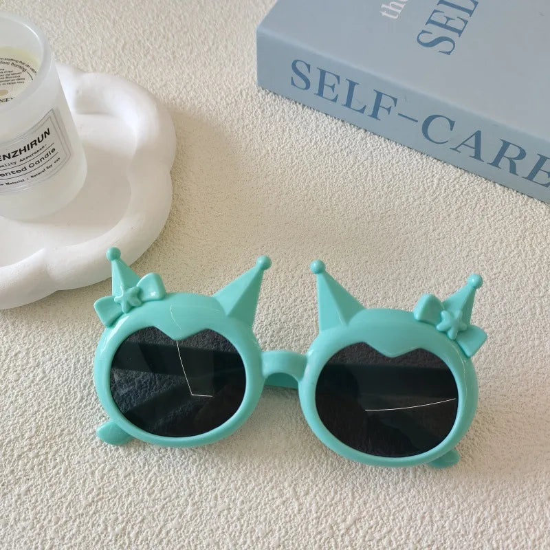 Cartoon Style Cute Sweet Solid Color Ac Polygon Full Frame Kids Sunglasses