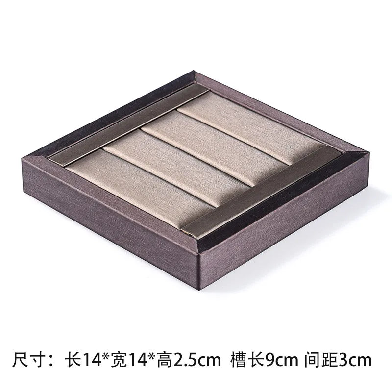 Matte Leather Jewelry Display Tray Earring Bracelet Storage Plate Loose Beads Pin Ring Holder Necklace Stand Luxury Design