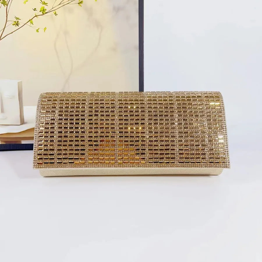 Elegant  Handbag Glitter Fashion Evening Clutch Handmade Diamond Stitching High-End Sensation Women's Purse