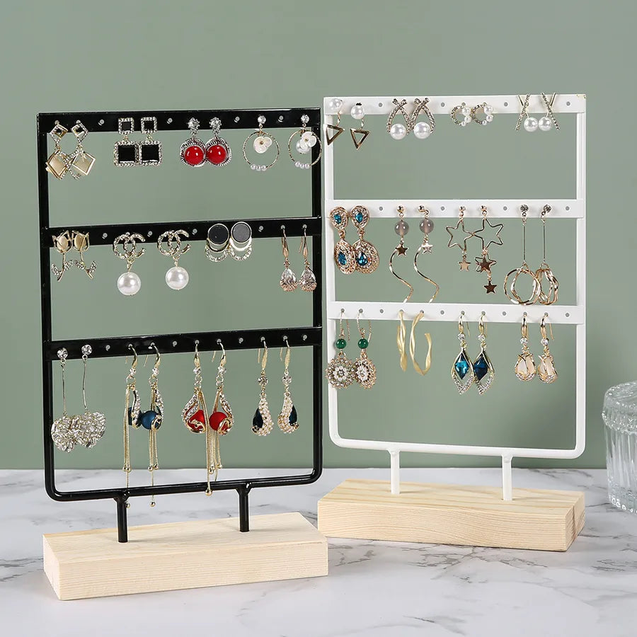 Wrought Iron Creative Earrings Pine Bottom Household Hanging Earrings Earrings Storage Jewelry Display Shelf Factory Wholesale