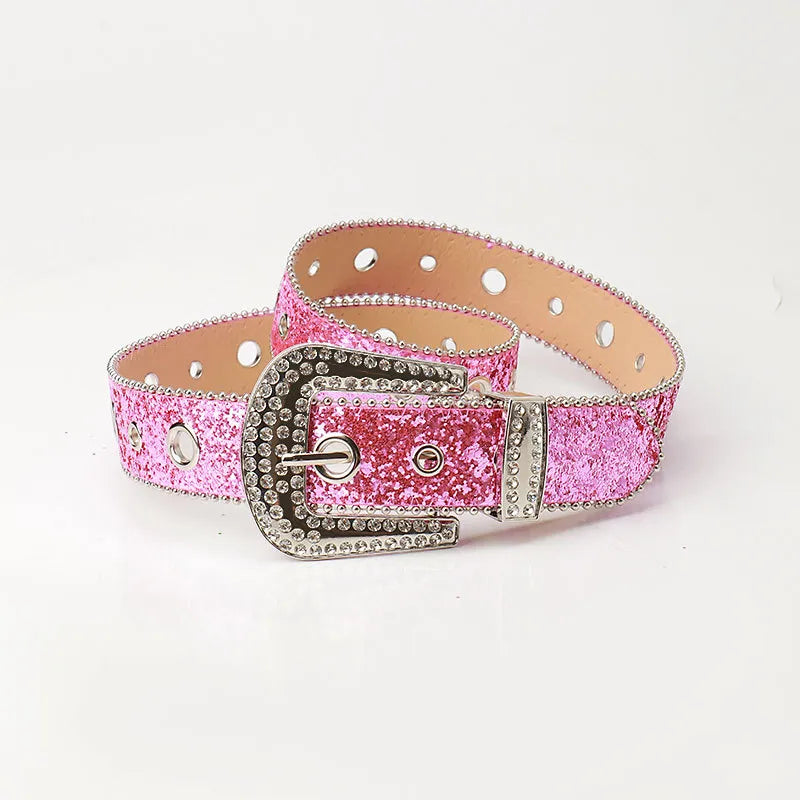 Punk Streetwear Solid Color Imitation Leather Alloy Women's Leather Belts