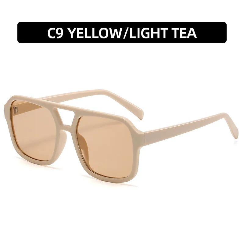 women's casual fashion sports geometric resin square full frame sunglasses