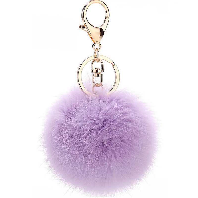 korean style hairball alloy women's bag pendant keychain