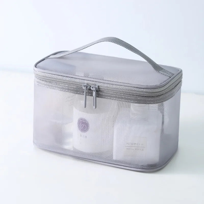 grid visual large multi-functional travel cosmetic storage bag