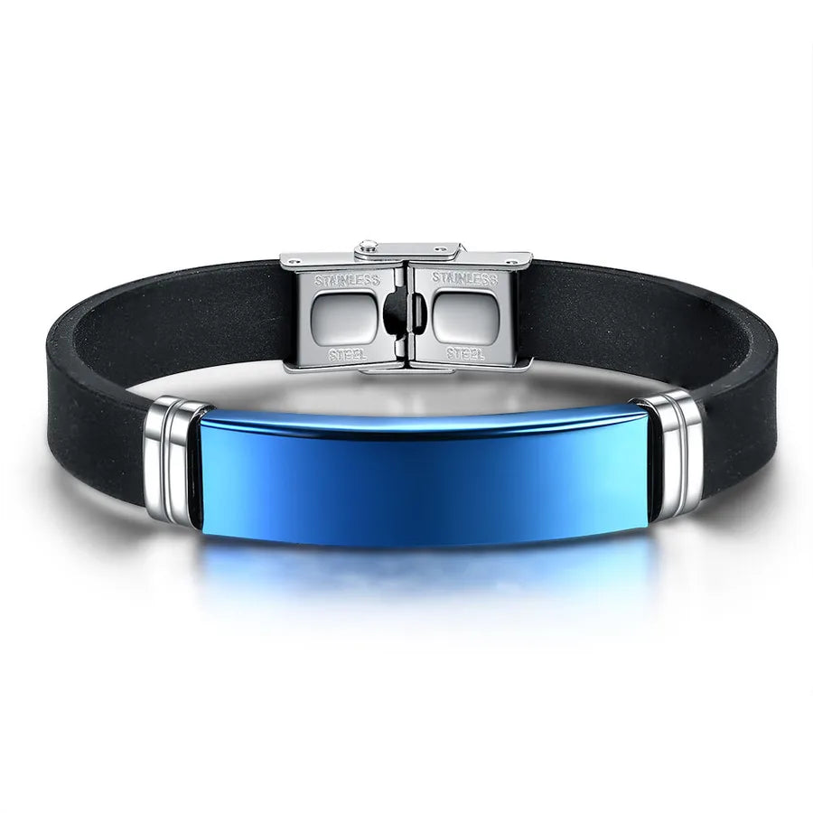 new retro style titanium steel men's leather bracelet