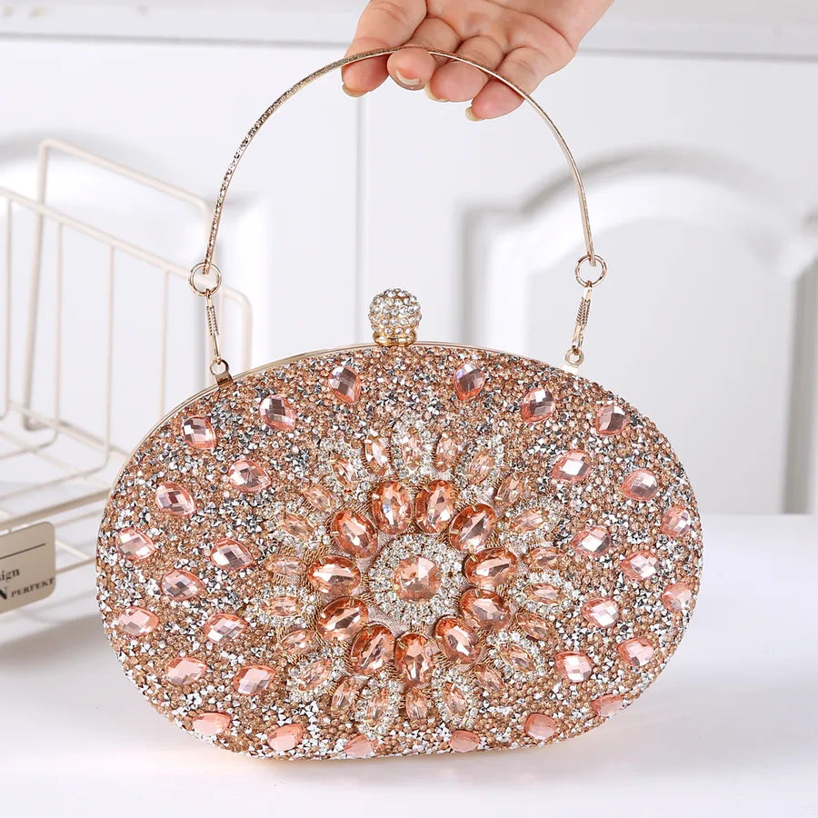 Pu Leather Printing Oval Evening Bags