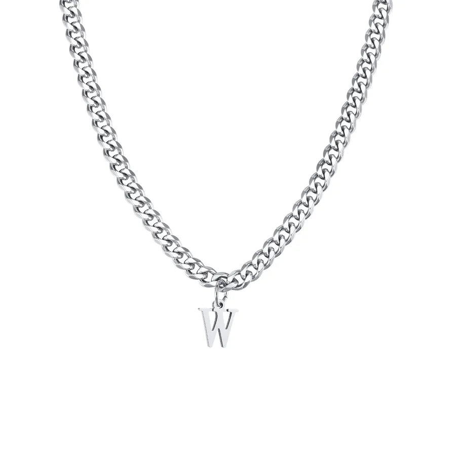 Simple Style Classic Style Letter 304 Stainless Steel Polishing Men's Pendant Necklace Men Pendant Necklaces