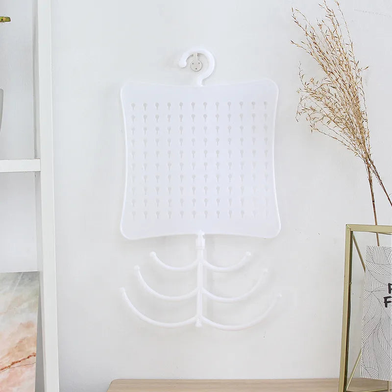 Creative Multi-Purpose Wall Mounted Jewelry Display Rack Key Holder Ring Holder Earring Holder Artistic Plastic Storage Organizer