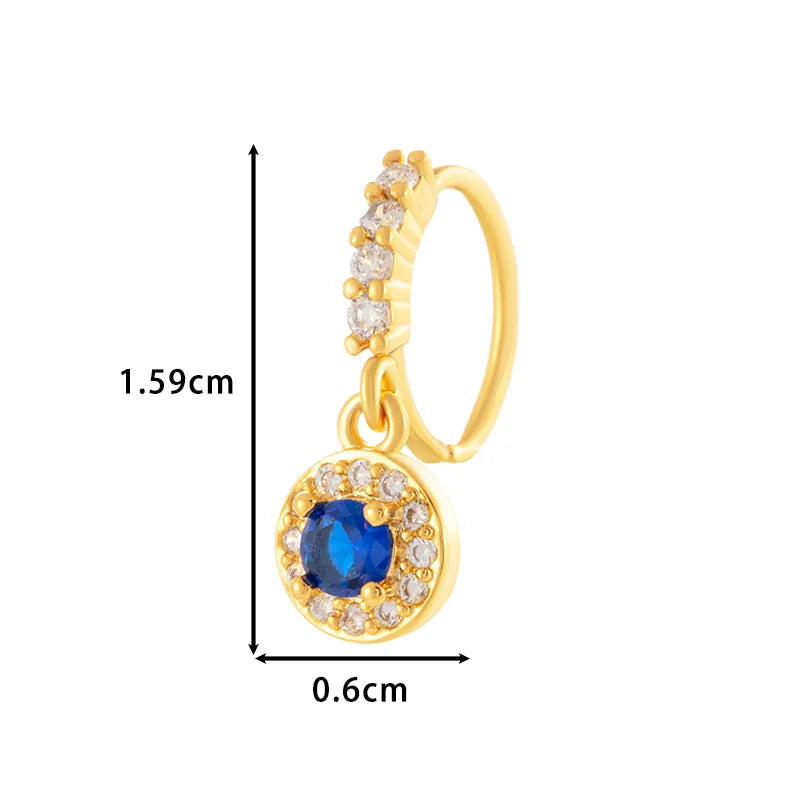 1 Piece Nose Rings & Studs Vacation Simple Style Cross Flower Butterfly Copper Cross Flowers Butterfly Zircon Nose Ring