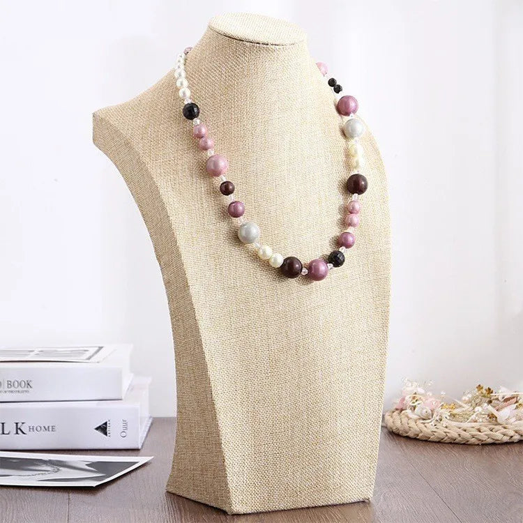 1 Piece Flannel Simple Style Solid Color Jewelry Display Bust
