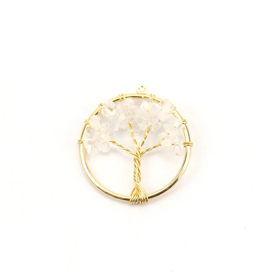 simple style lucky tree natural stone agate wholesale pendants