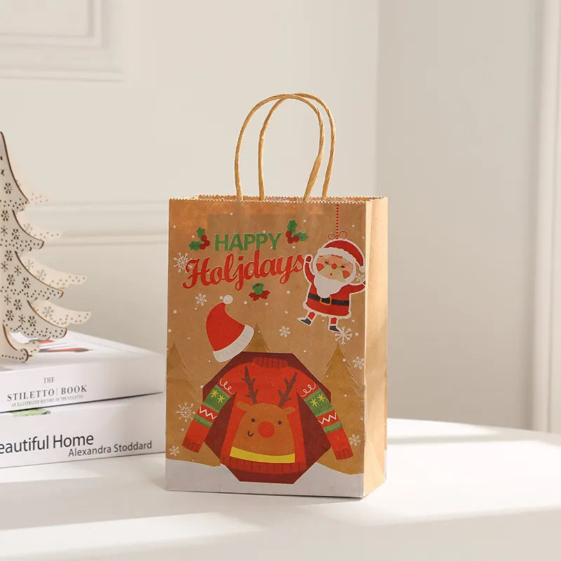 Christmas Cute Christmas Tree Santa Claus Snowman Kraft Paper Daily Gift Bags