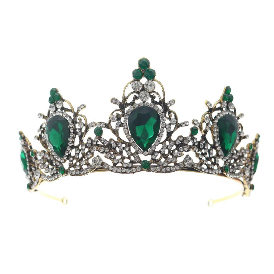 baroque  prom crown rhinestone pearl headband