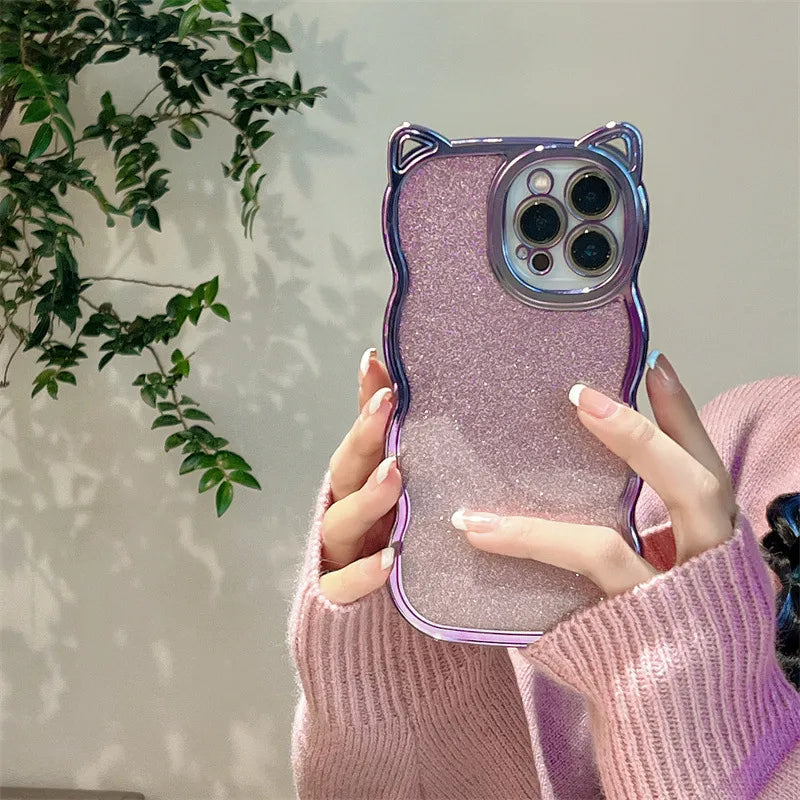 cute cat ears silica gel   phone cases