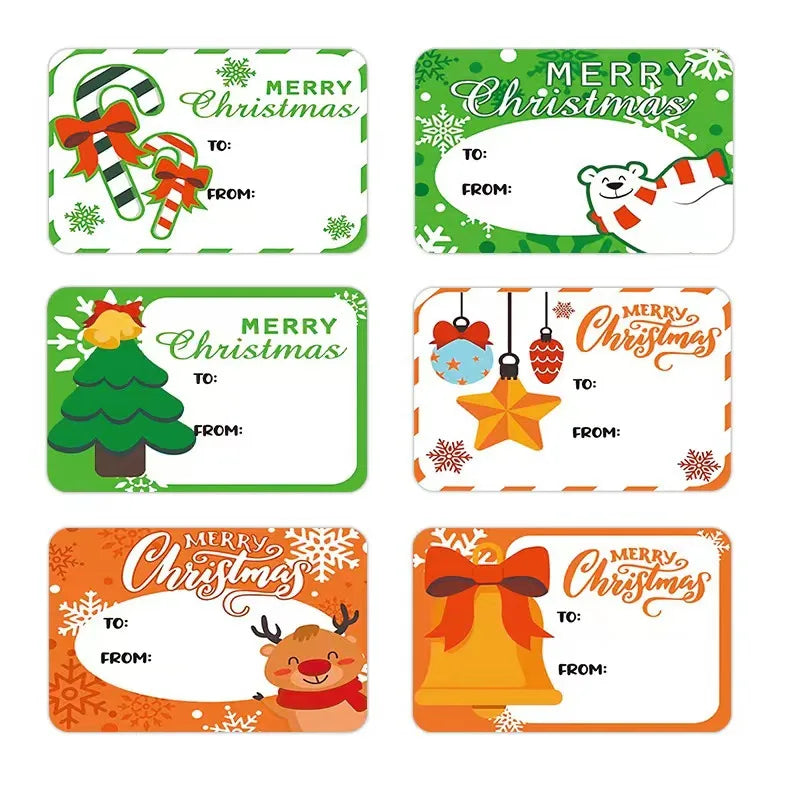 cute christmas gift adhesive stickers 250 stickers/roll