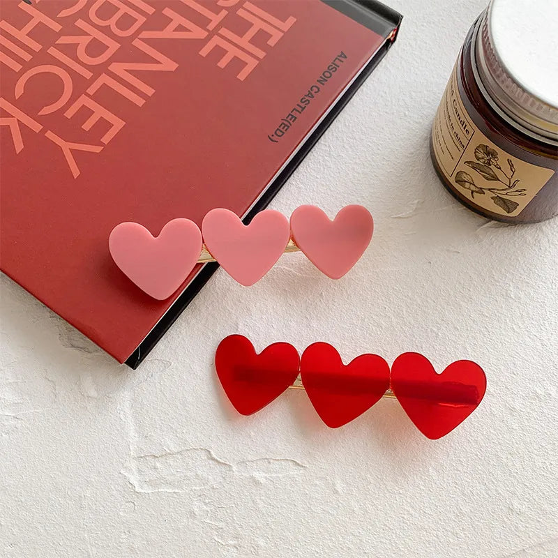 IG Style Sweet Women's Heart Shape Acetic acid sheets Metal Hair Clip