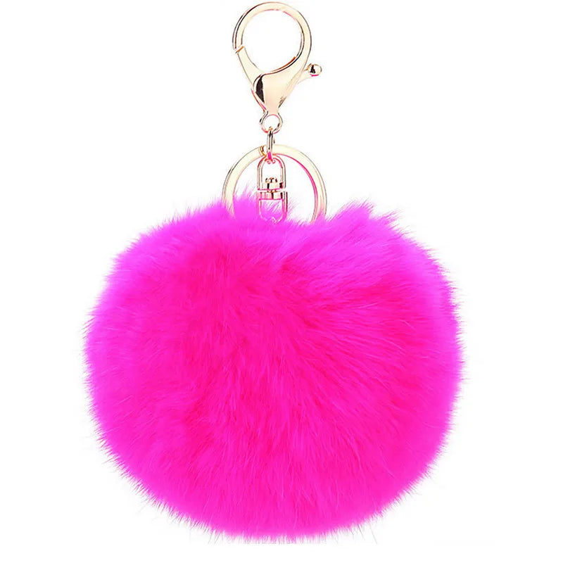 korean style hairball alloy women's bag pendant keychain