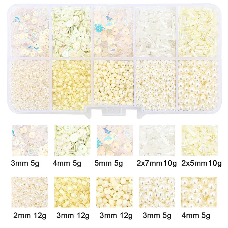 Bead Sequins Imitation Pearl Material Package Handmade Diy Beaded Bracelet Accessories Ornament Accessories Amazon Hot