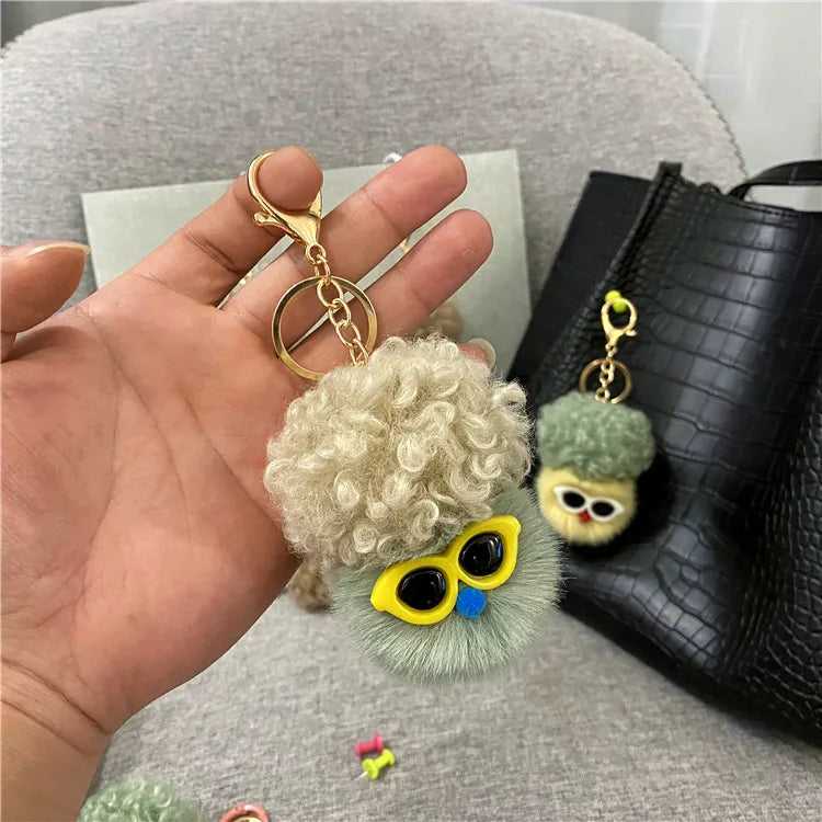 cute funny doll metal unisex bag pendant keychain