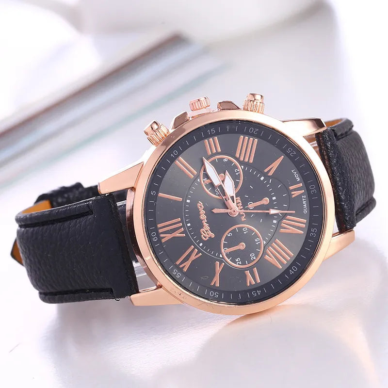 casual solid color buckle quartz women's watches
