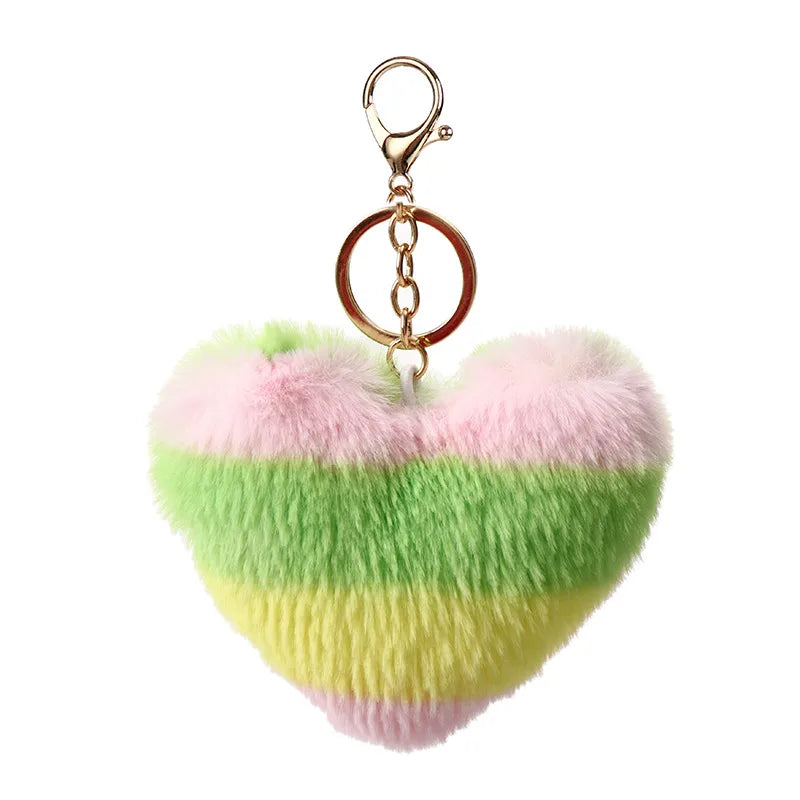 cute modern style classic style heart shape plush bag pendant keychain