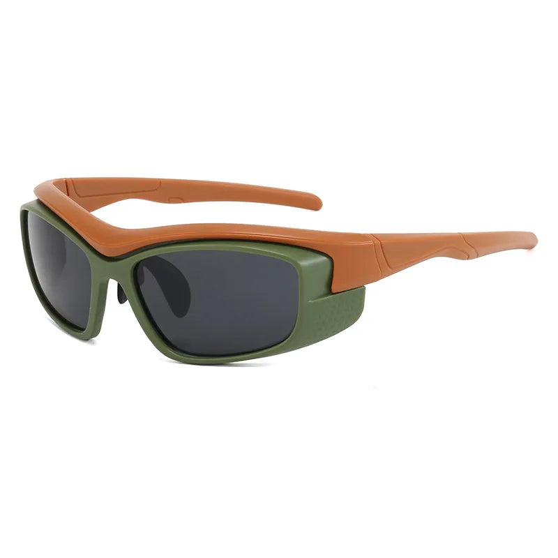 elegant simple style solid color ac square full frame men's sunglasses
