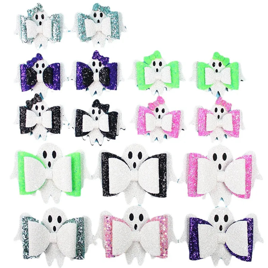Halloween Heavy Work Skeleton Ghost Butterfly Knot Hair Clip Children's Funny Hair Accessories Customizable Headwear
