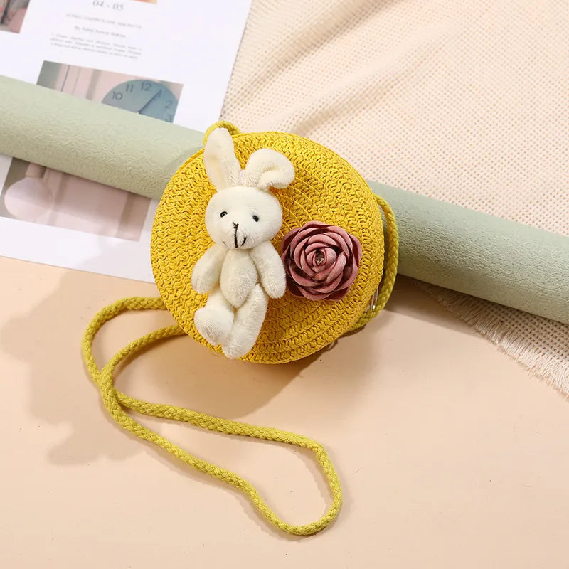 Straw Island Beach Woven Bag Women  New Popular Bag Seaside Straw Bag Cute Kid's Messenger Bag