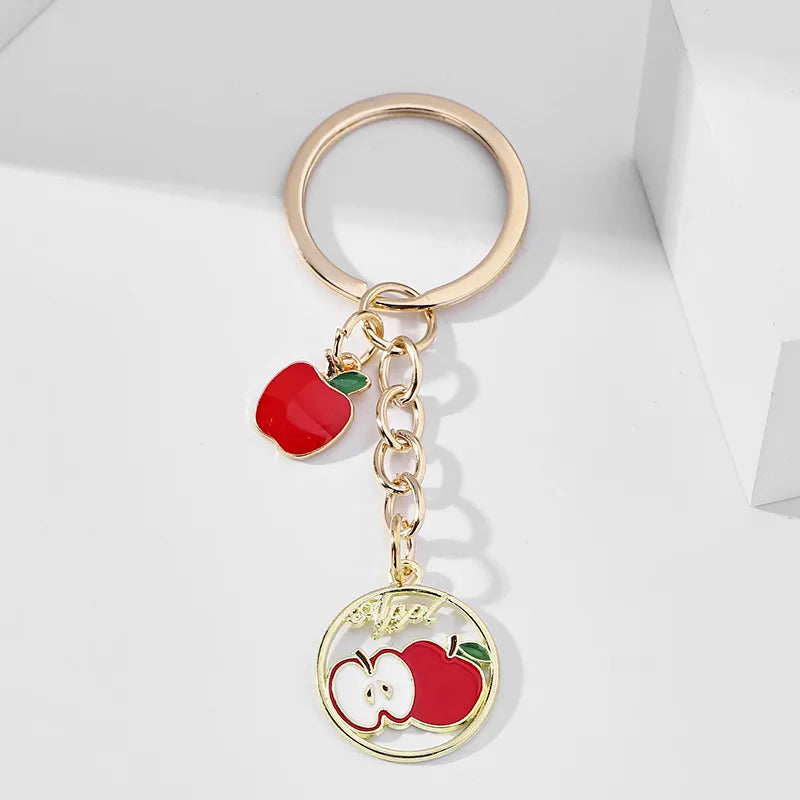 Sweet Cherry Fruit Alloy Unisex Keychain