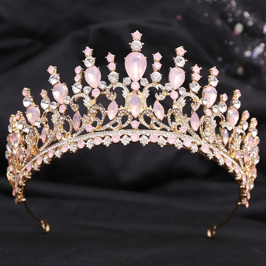 H1349  Bestselling Forest System Hair Accessories Headband Leaf Embedded Crystal Baroque Wedding Bride Vintage Crown