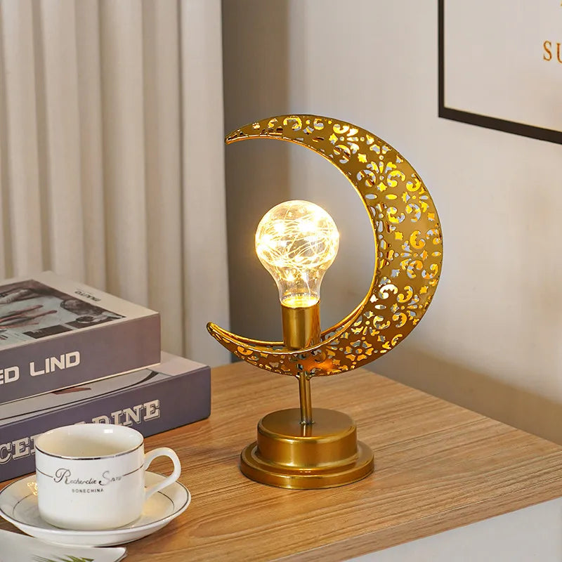 Casual Romantic Simple Style Moon Iron Indoor Graduation Night Lights Led Lights Night Lights