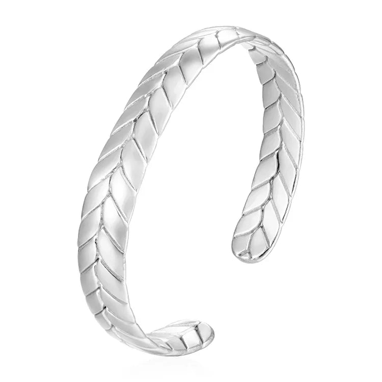 Retro Classic Style Geometric Flower 304 Stainless Steel Bangle In Bulk