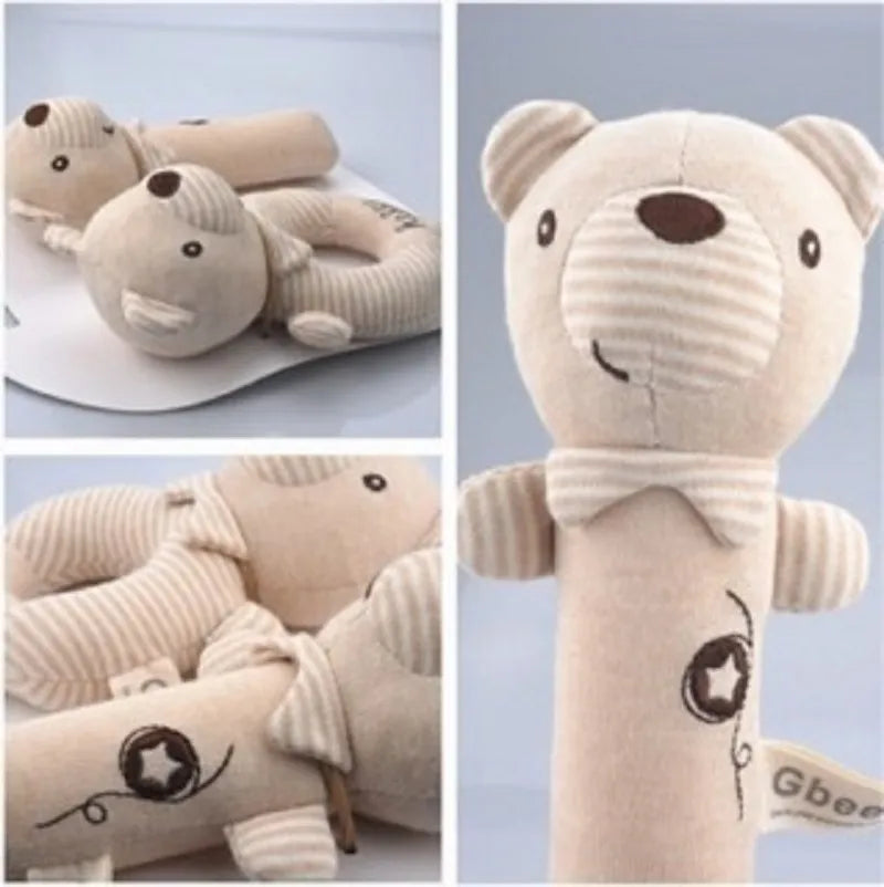 Gbee baby rattle plush toy early education animal round rattle doll baby soothing toy